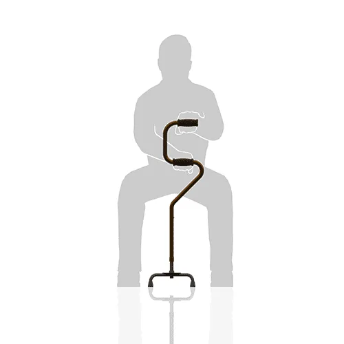 RGWS101 Crooked Quad Cane Front View With Human Getting Up