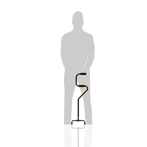 RGWS101 Crooked Quad Cane Front View With Human Standing