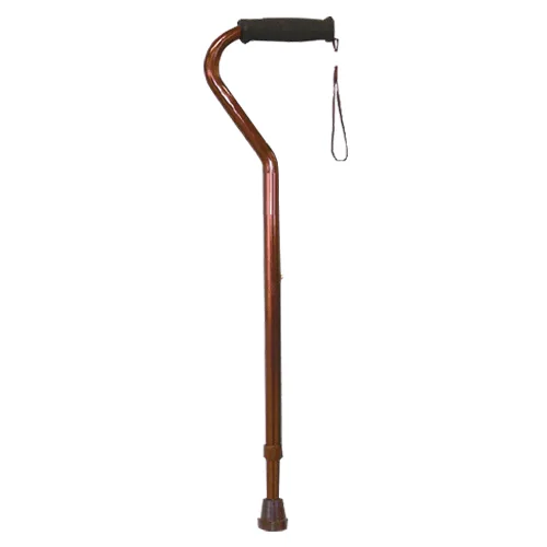 RG1060 Offset Curved Handle Walking Stick Brown