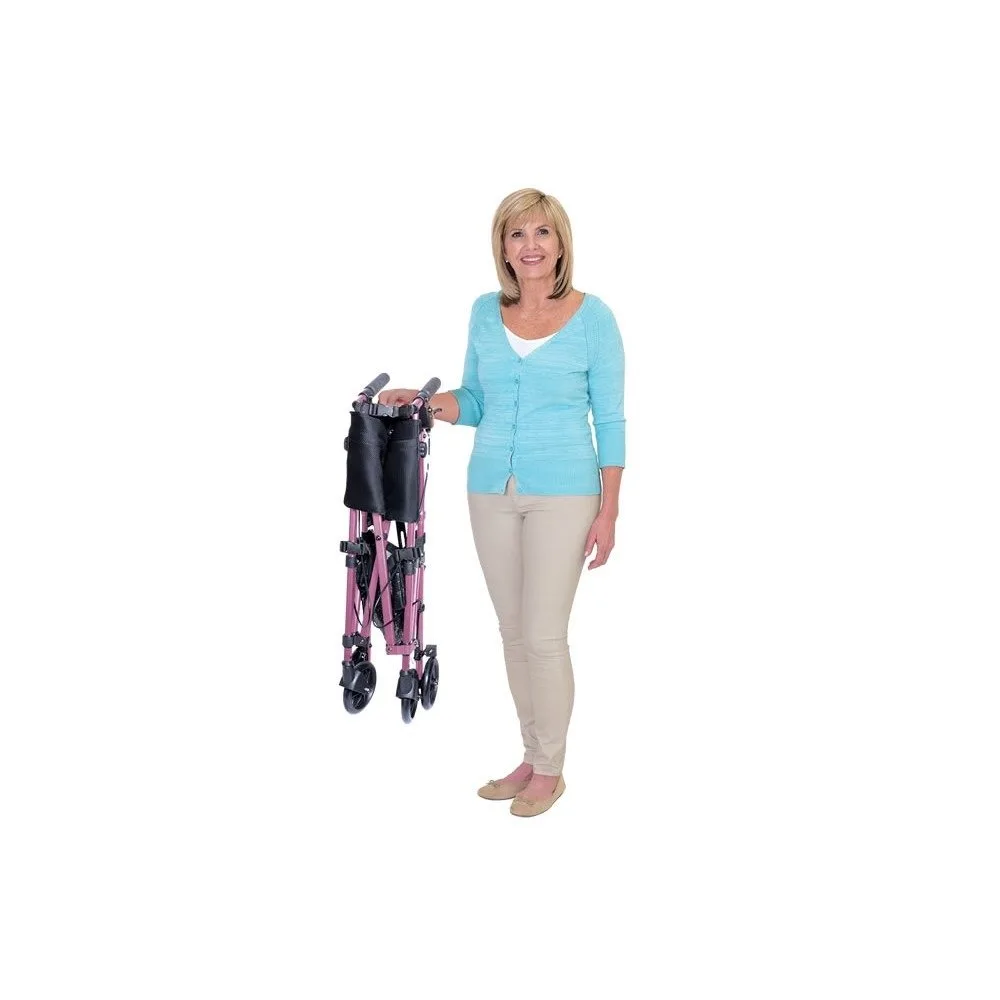 Pink Folded Seat Walking Frame