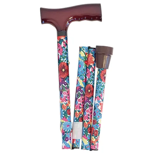 RG3020 19 Folding T Handle Walking Stick Folded Summer Floral