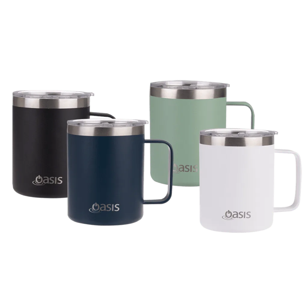 Oasis 400ml Explorer Mug - Stainless Steel Double Insulated Splash Proof Lid