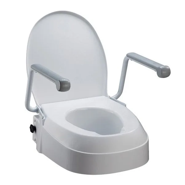 Homecraft Raised Toilet Seat With Armrests and Three Fixed Adjustable Seat Heights