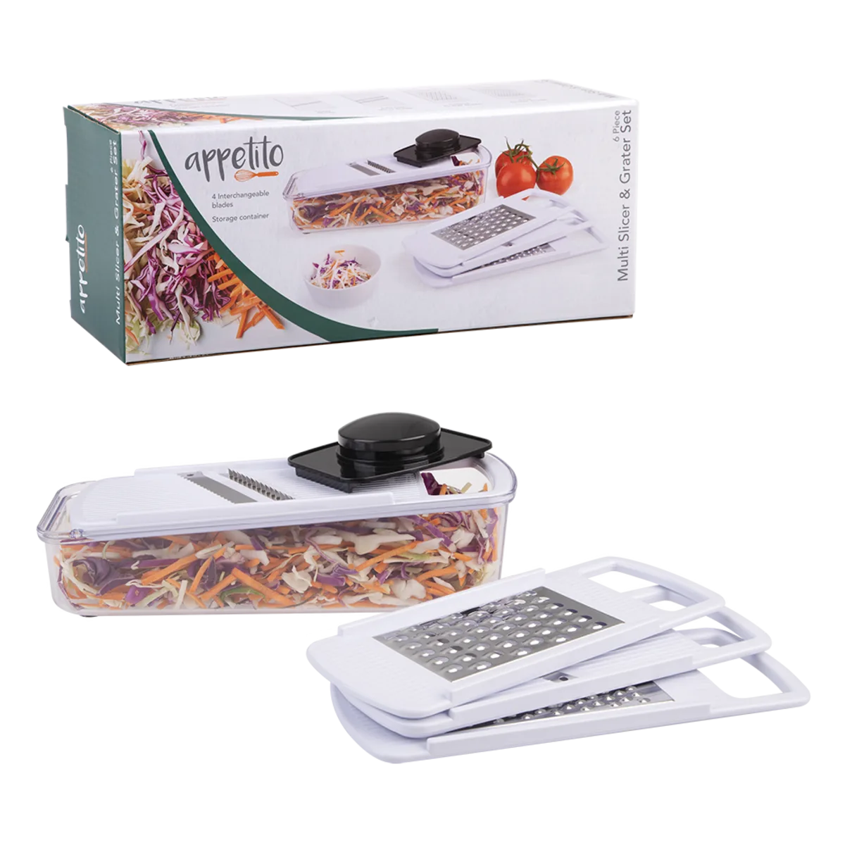 Appetito Multi Slicer & Grater - 6 Piece