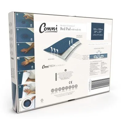 Conni Absorbent Waterproof Bed Pad With Tuck Ins - Suits Single & King Single - Image 2