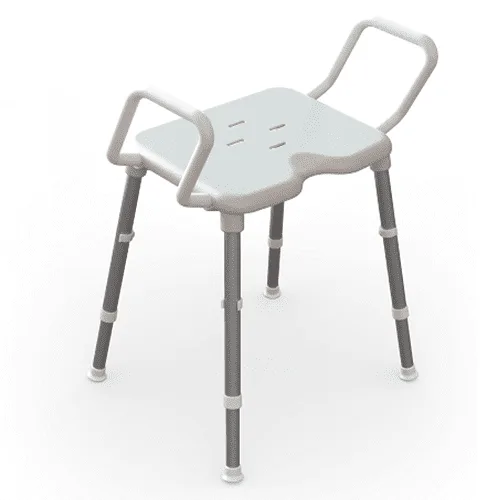 Redgum space saver shower stool